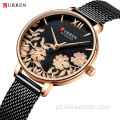 CURREN 9065 Venda quente moda feminina relógios de quartzo de marca chinesa de couro pequeno mostrador elegante relógio de pulso luxuoso relogio masculino